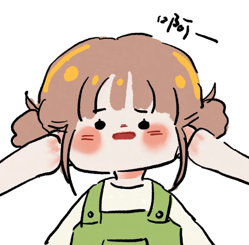 简单线条手绘双丸子头可爱少女头像_2