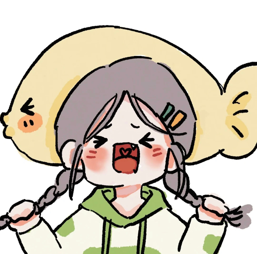 简单线条手绘双丸子头可爱少女头像_5