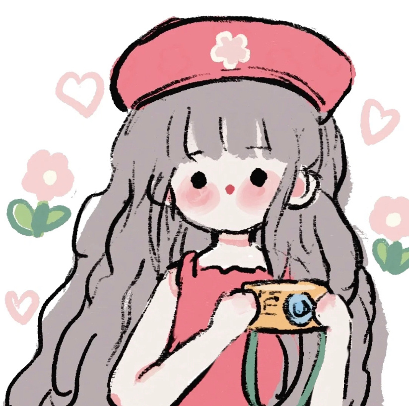 简单线条手绘双丸子头可爱少女头像_8