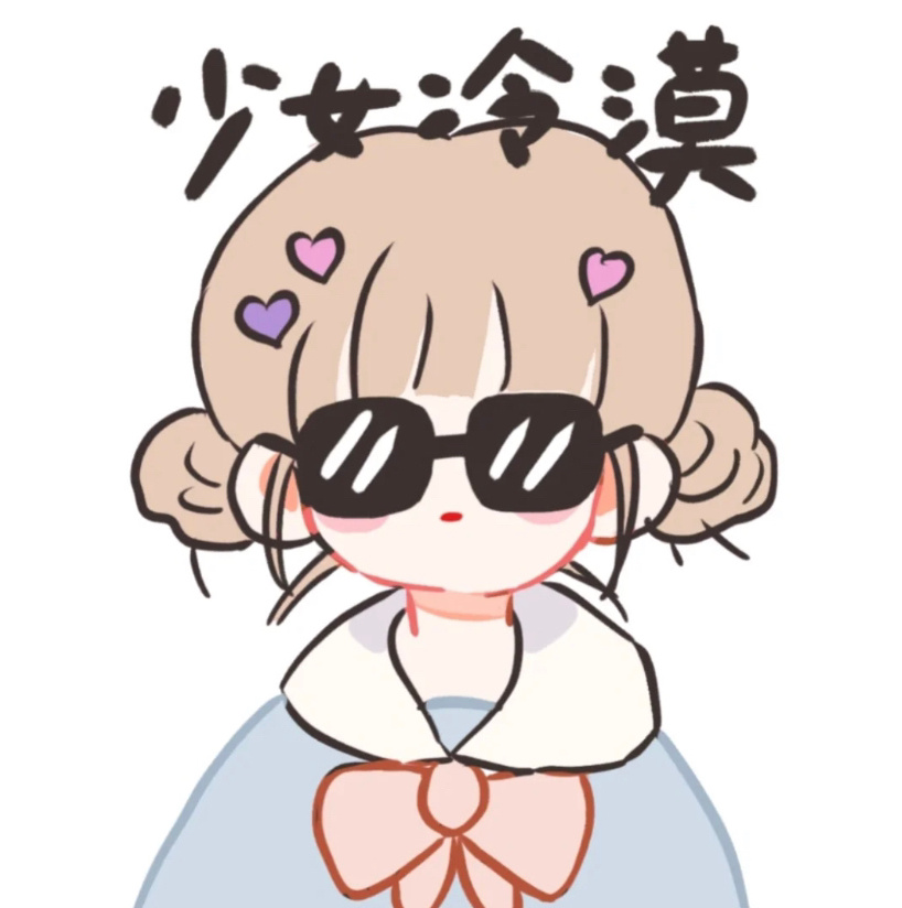 简单线条手绘双丸子头可爱少女头像_9