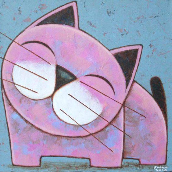 可爱的胖胖加菲猫卡通彩色简笔画图片大全_6