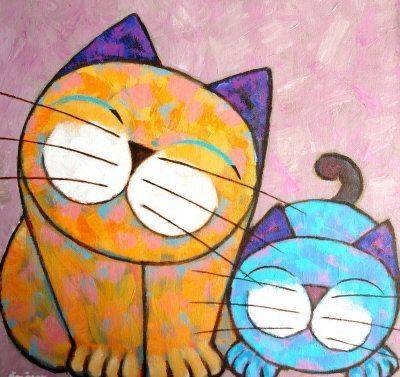 可爱的胖胖加菲猫卡通彩色简笔画图片大全_3