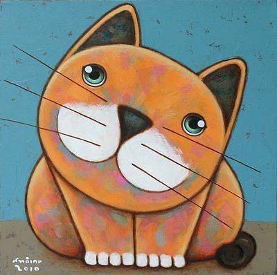 可爱的胖胖加菲猫卡通彩色简笔画图片大全_2