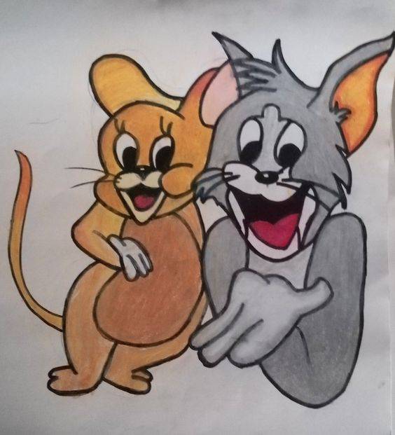 猫和老鼠汤姆和杰瑞卡通简笔画图片大全_11