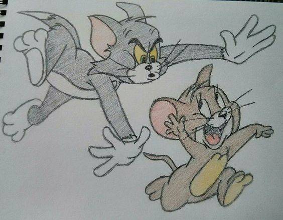 猫和老鼠汤姆和杰瑞卡通简笔画图片大全_2