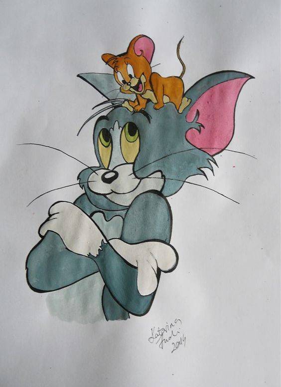 猫和老鼠汤姆和杰瑞卡通简笔画图片大全_12