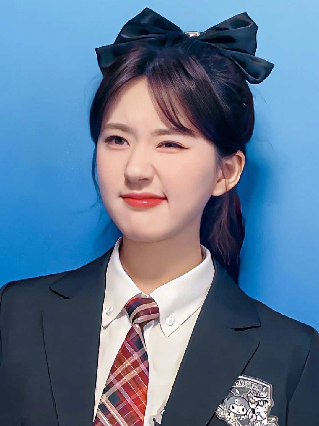 大蝴蝶结高马尾赵露思JK制服学院风高清图片 清纯女星！_6