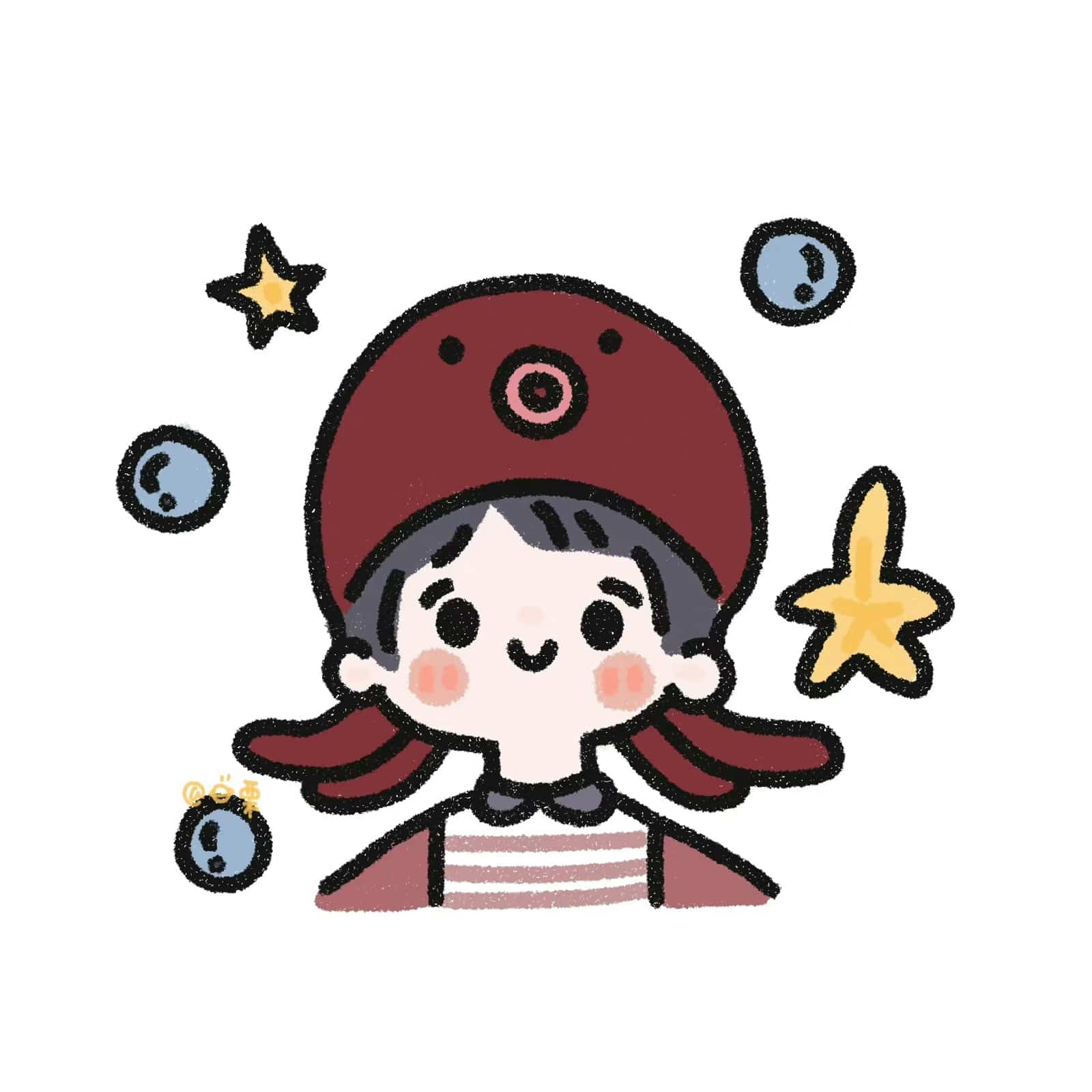 卡通可爱小女孩手绘头像图片 女生可可爱爱头像_4