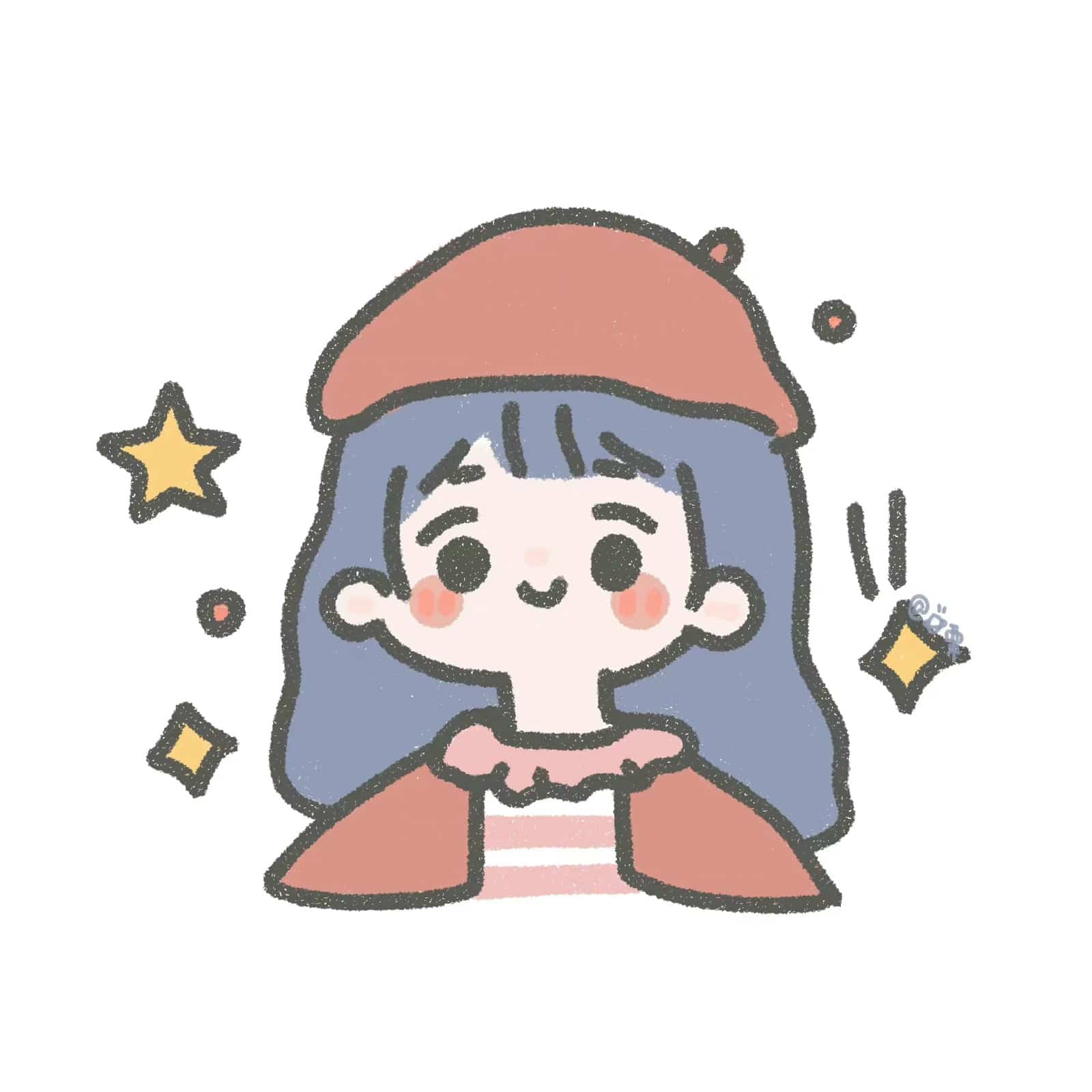 卡通可爱小女孩手绘头像图片 女生可可爱爱头像_6