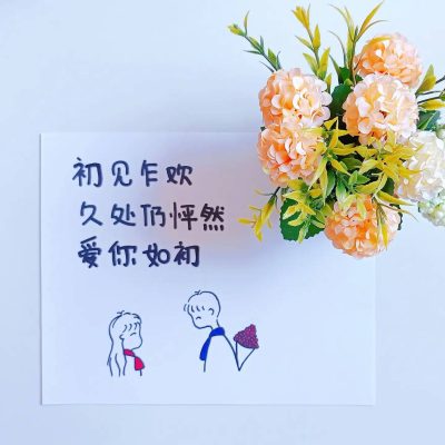 手写简短的表白情话配图！初见乍欢久处不厌！