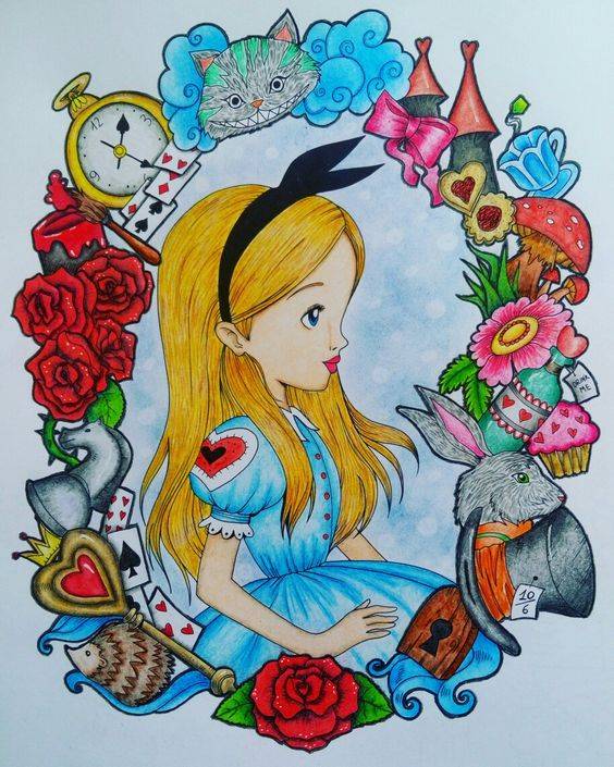 彩色铅笔画卡通白雪公主简笔画图片大全_4