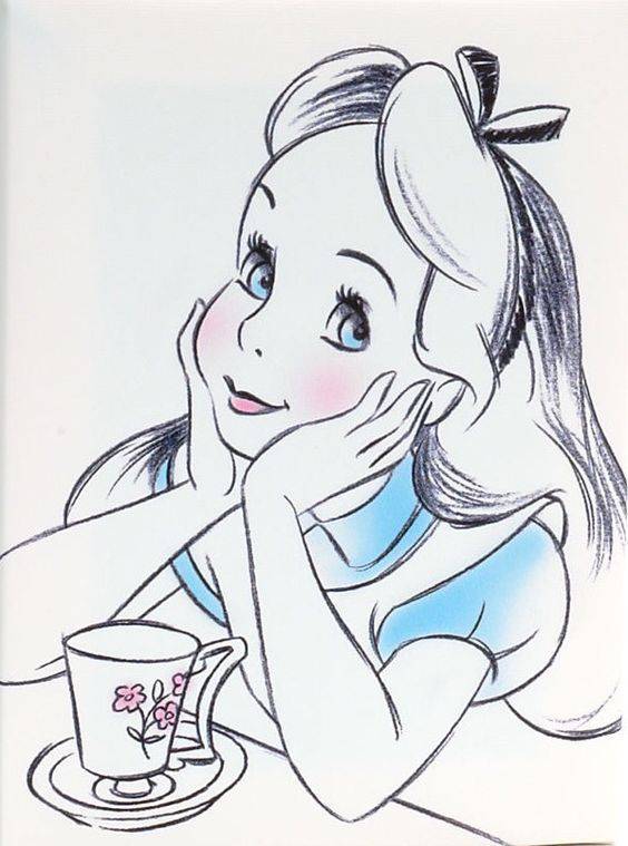 彩色铅笔画卡通白雪公主简笔画图片大全_1
