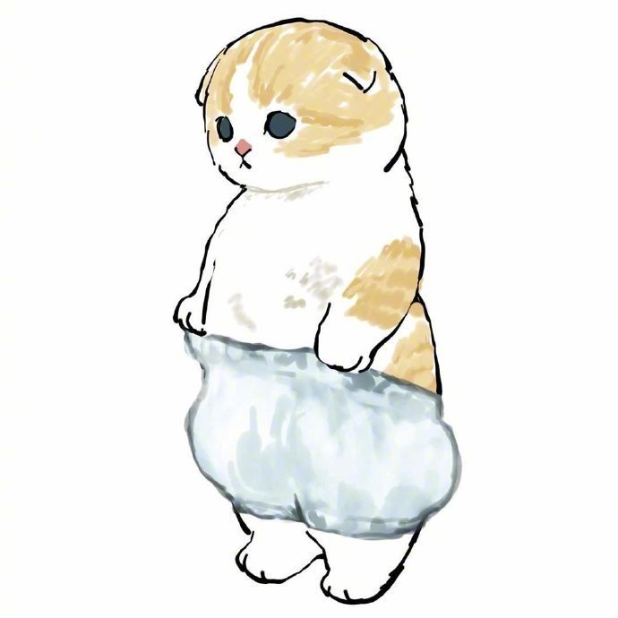 卡通猫咪穿裤子背书包吃鱼玩呼啦圈可爱头像_5