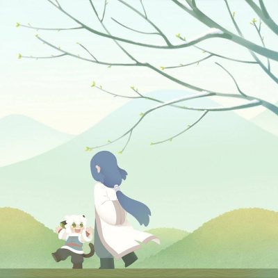 妈妈带娃带女儿出去玩卡通风朋友圈配图