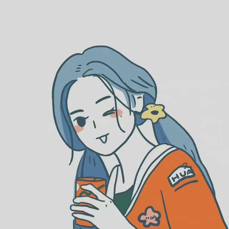 手绘简笔画版温柔婉约女生头像图集_2