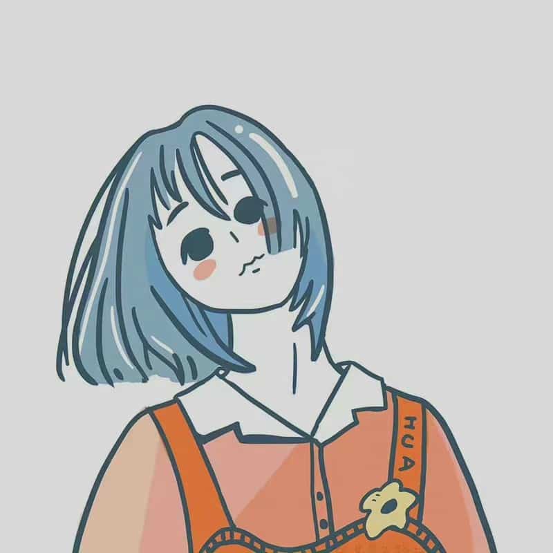 手绘简笔画版温柔婉约女生头像图集_6