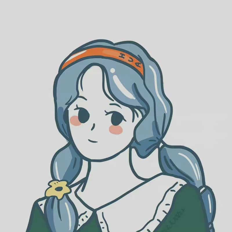 手绘简笔画版温柔婉约女生头像图集_7