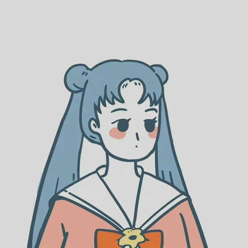 手绘简笔画版温柔婉约女生头像图集_8