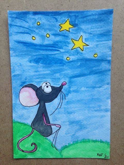 卡通动物老鼠彩色简笔画大全 幼儿园动物简笔画_5