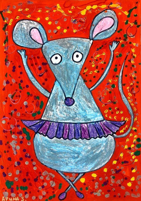 卡通动物老鼠彩色简笔画大全 幼儿园动物简笔画_3