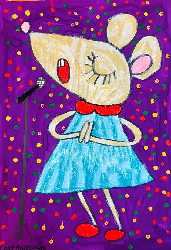 卡通动物老鼠彩色简笔画大全 幼儿园动物简笔画_1