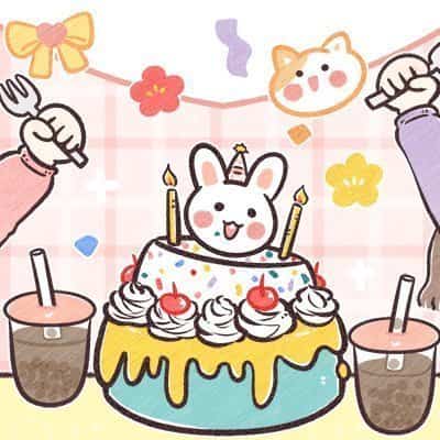 女孩过生日甜美卡通九宫格朋友圈配图 9张图分开发！_8