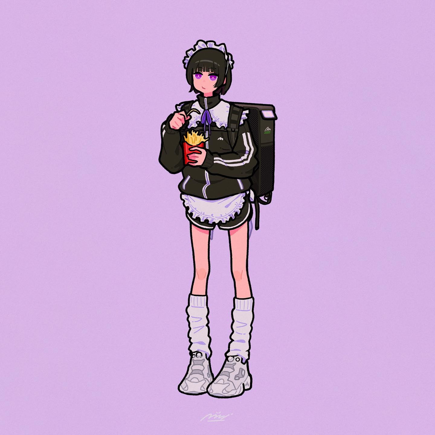 长腿少女日式卡通头像_1