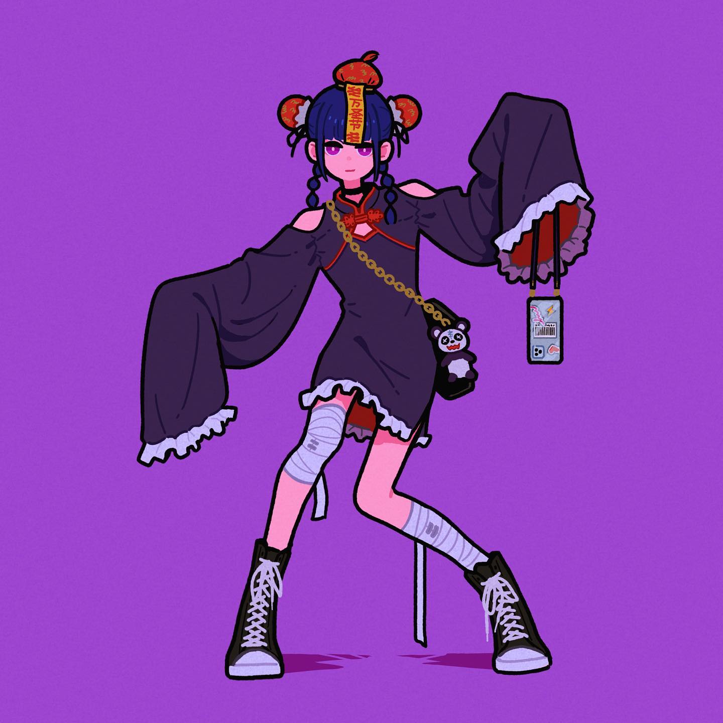 长腿少女日式卡通头像_3