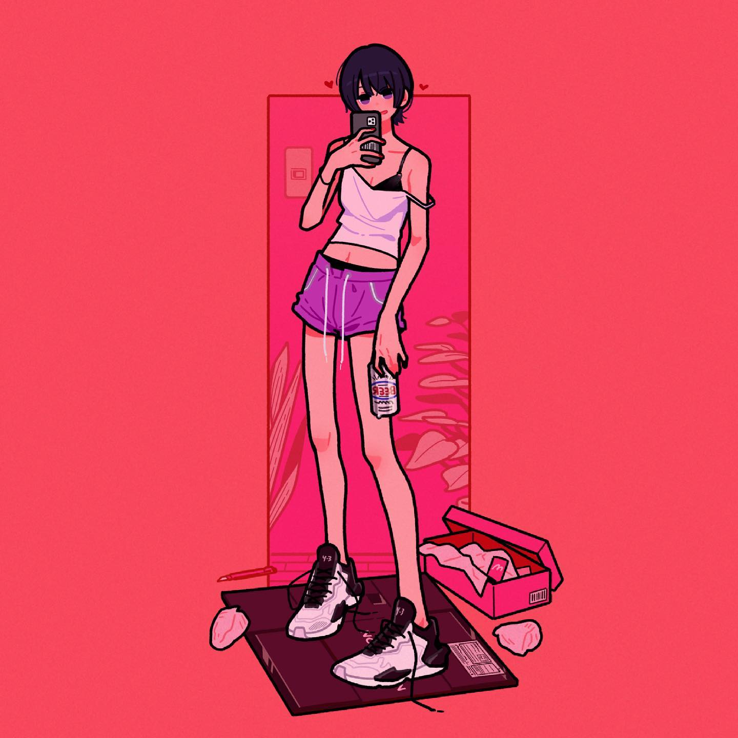 长腿少女日式卡通头像_5