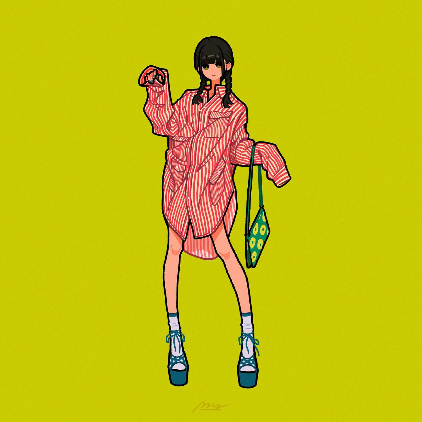 长腿少女日式卡通头像_6
