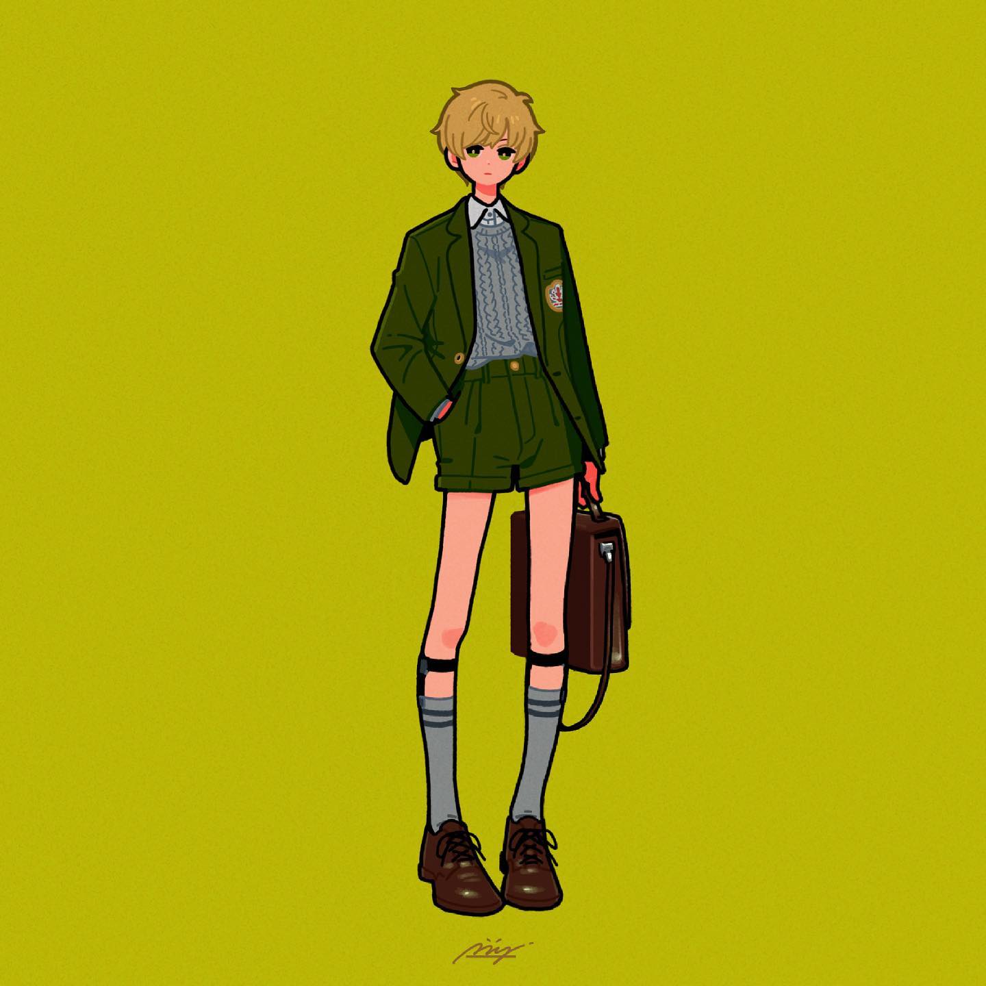 长腿少女日式卡通头像_12