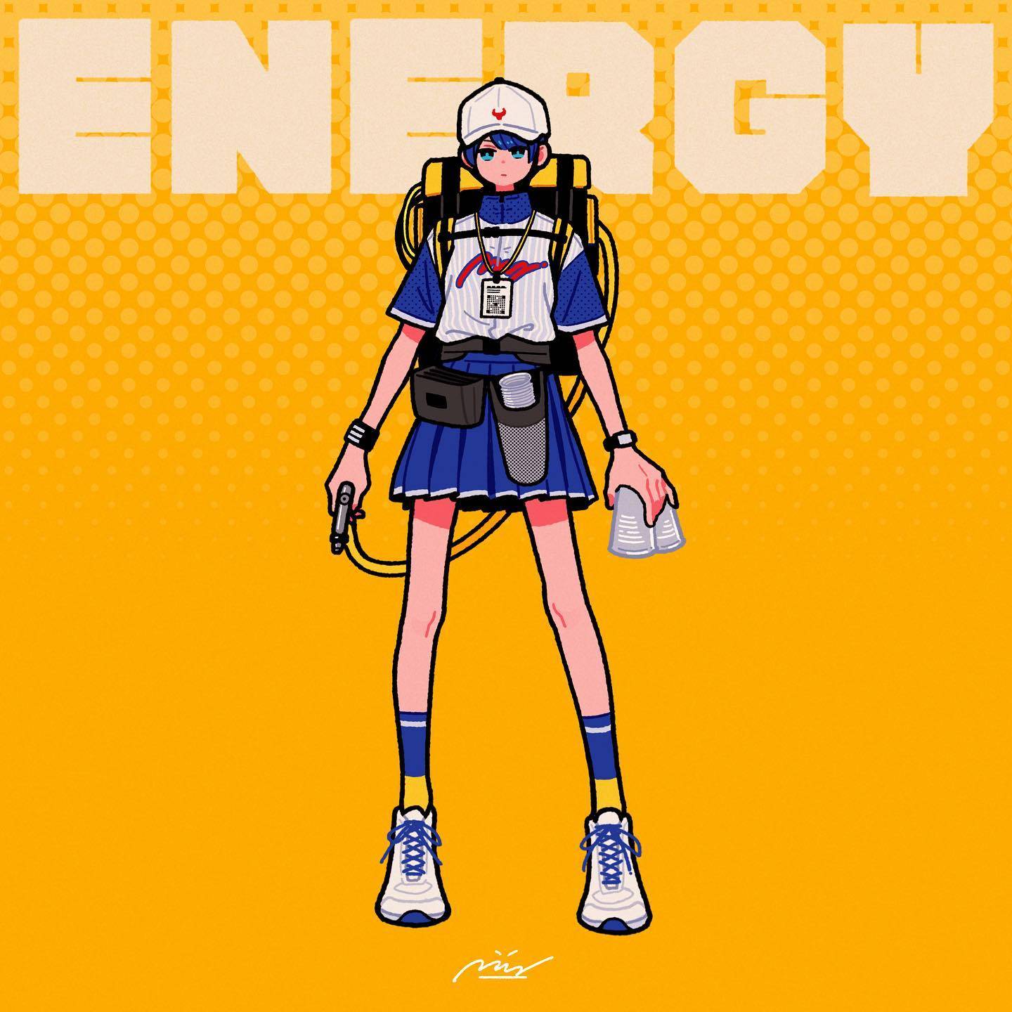 长腿少女日式卡通头像_13