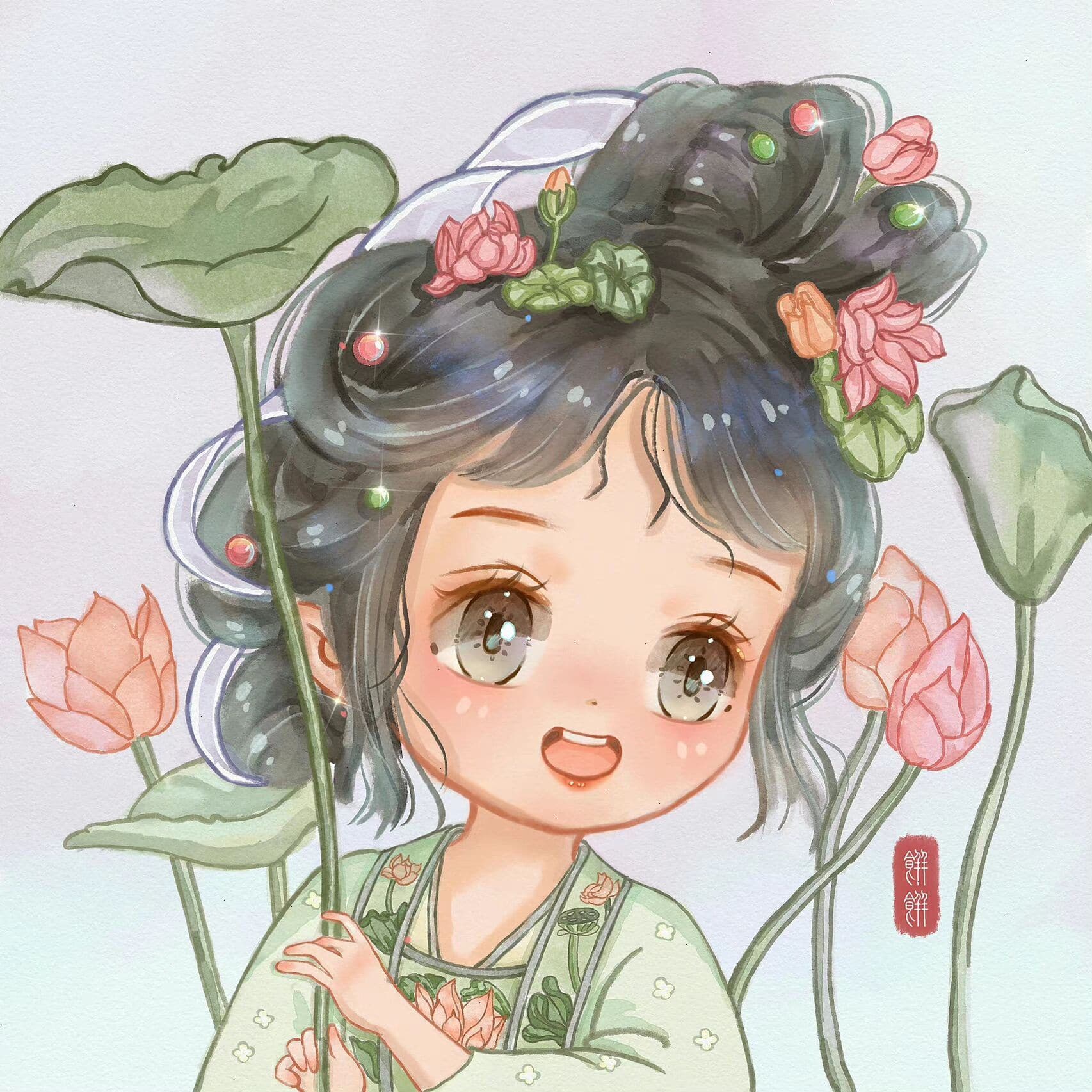 可爱卡通花仙子梦幻少女头像 多图可适配闺蜜_5