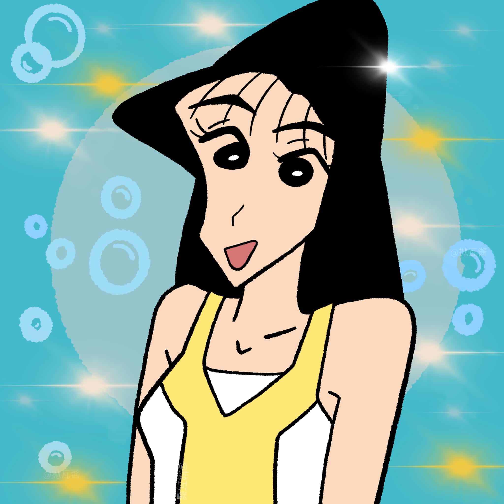 《蜡笔小新》大原娜娜子姐姐彩色卡通头像图片_3