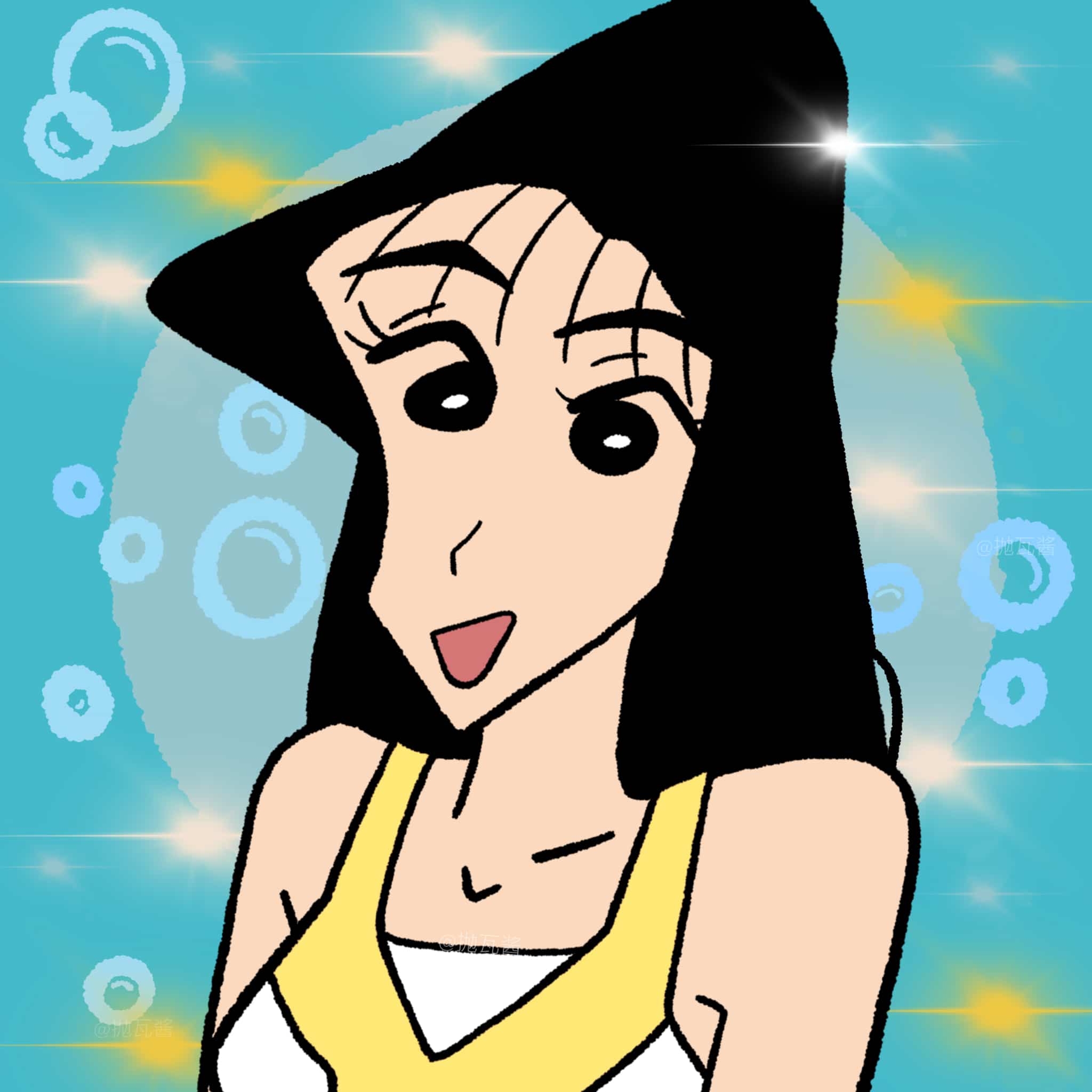 《蜡笔小新》大原娜娜子姐姐彩色卡通头像图片_5