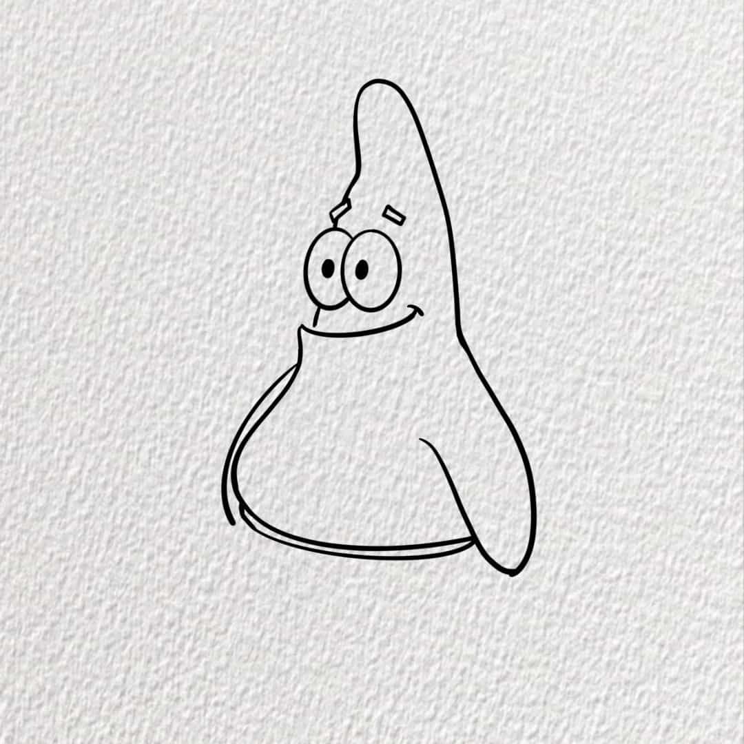 《海绵宝宝》中派大星卡通简笔画绘画教程图片_3
