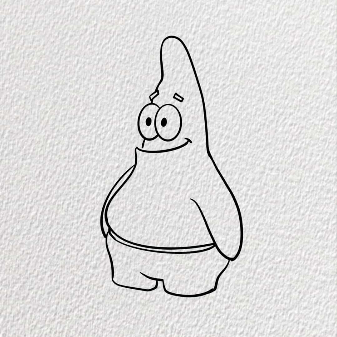 《海绵宝宝》中派大星卡通简笔画绘画教程图片_4