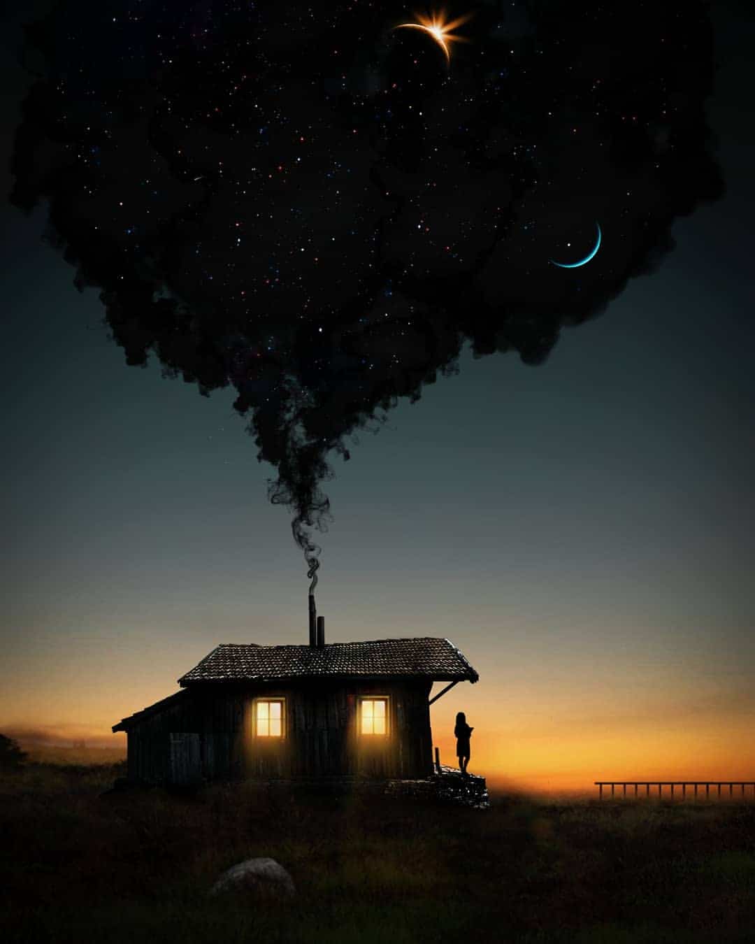 深夜感怀凄凉伤感的朋友圈配图集合 夜晚落日景色图片_6