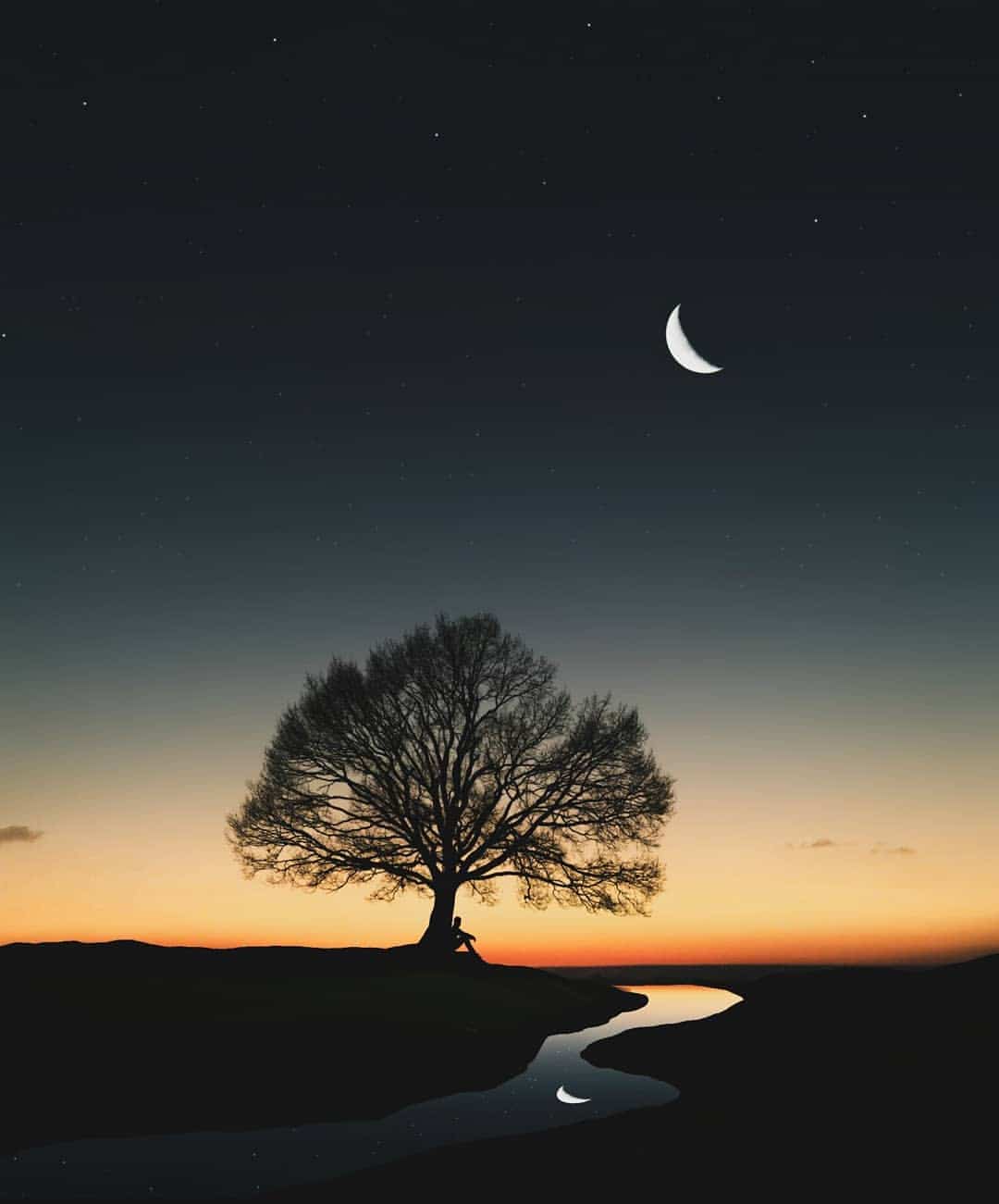 深夜感怀凄凉伤感的朋友圈配图集合 夜晚落日景色图片_7