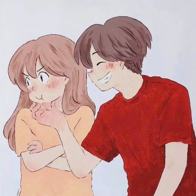 卡通男女日常生活过日子情侣头像