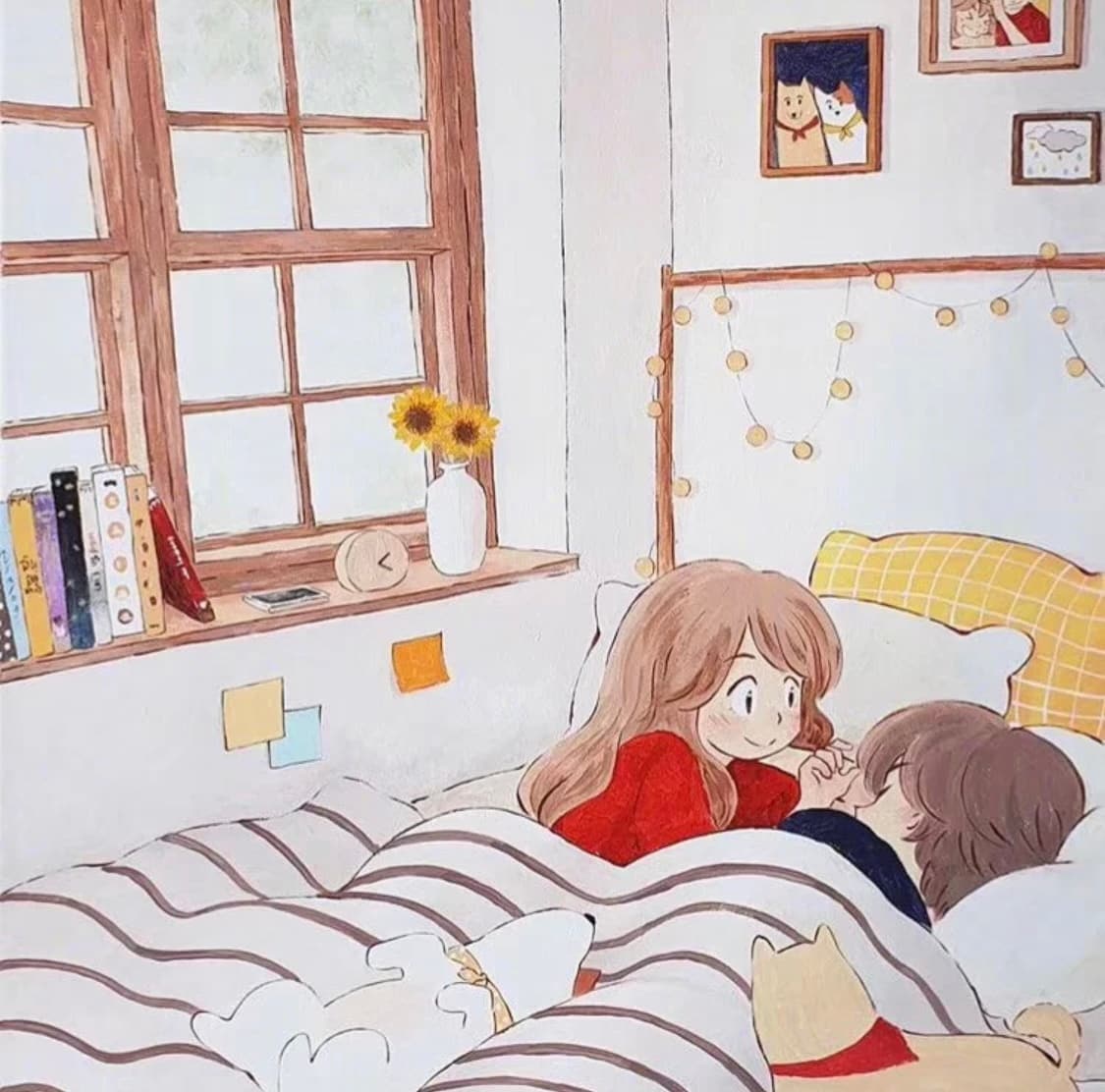 卡通男女日常生活过日子情侣头像_8