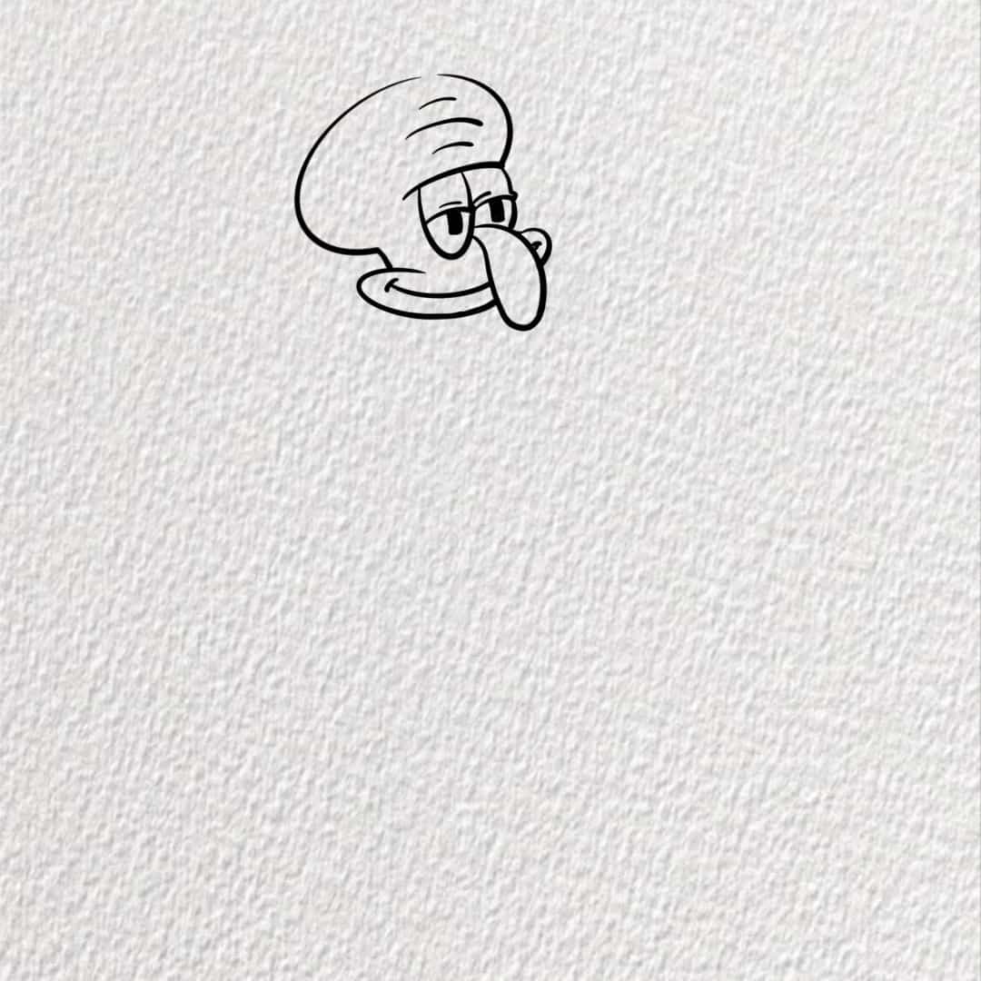 海绵宝宝中的章鱼哥简笔画画法教程图片_2