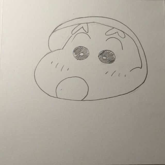 打伞穿雨衣的蜡笔小新简笔画画法教程图片_2