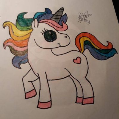 可爱卡通独角兽彩色简笔画图片大全