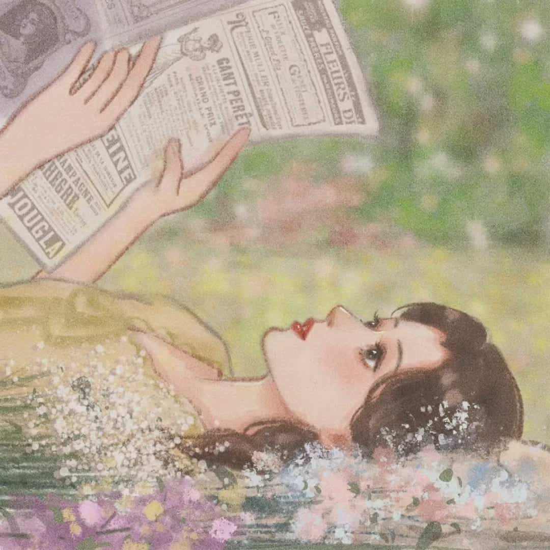 手绘版迪士尼公主配鲜花头像 适合女生的春天头像_9