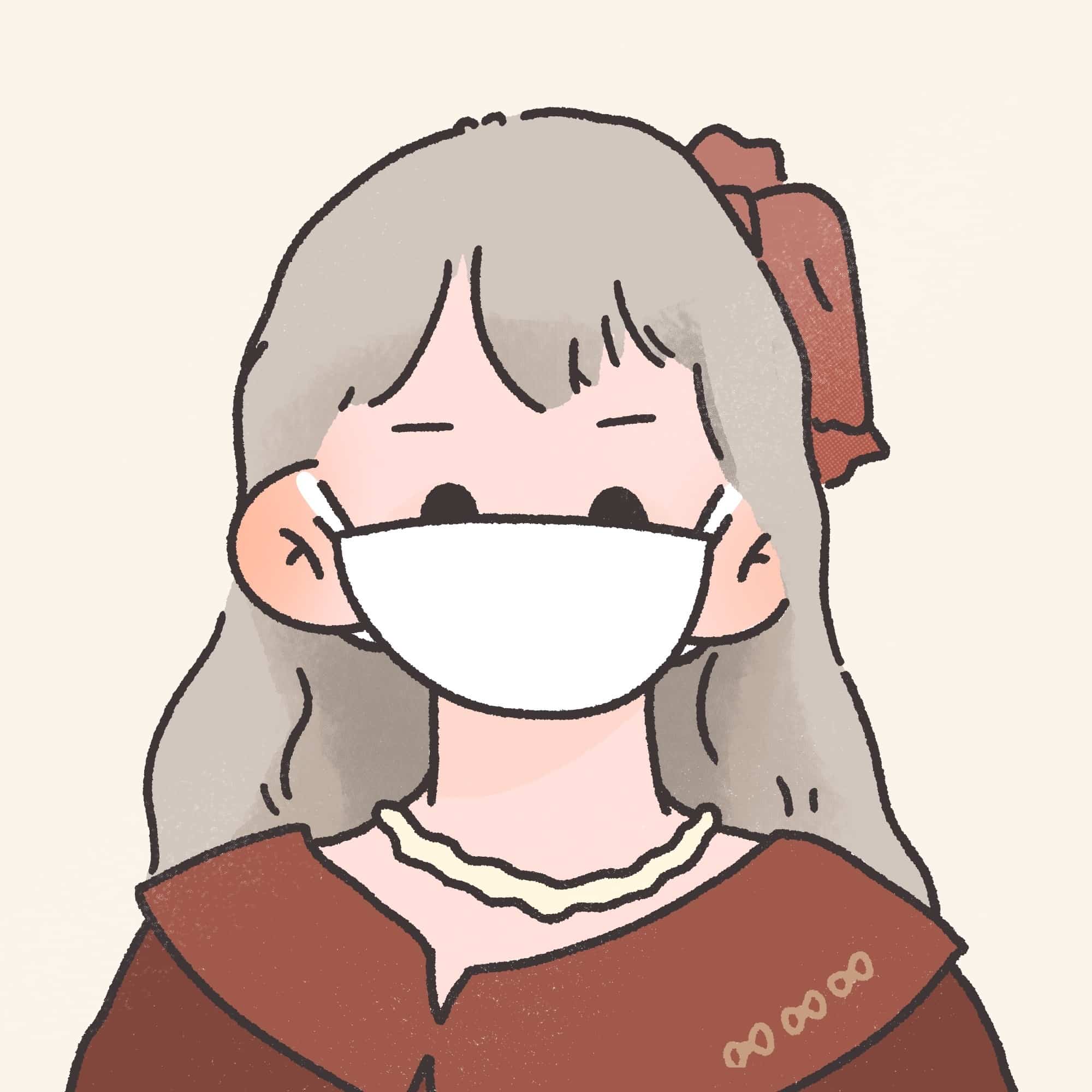 戴口罩的可爱女孩 卡通女生闺蜜头像图片_1