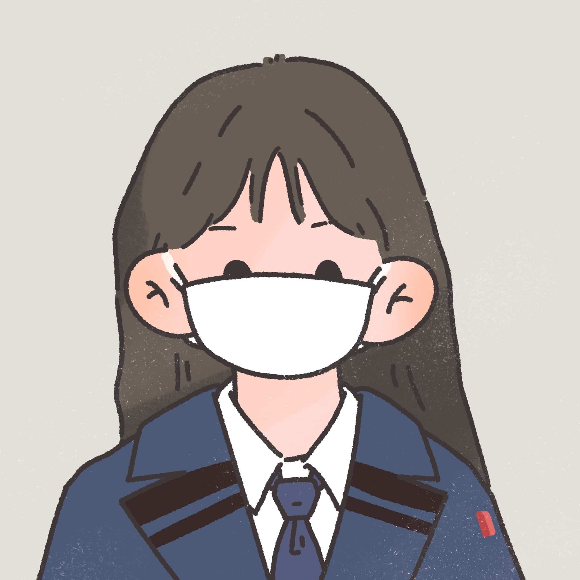 戴口罩的可爱女孩 卡通女生闺蜜头像图片_2
