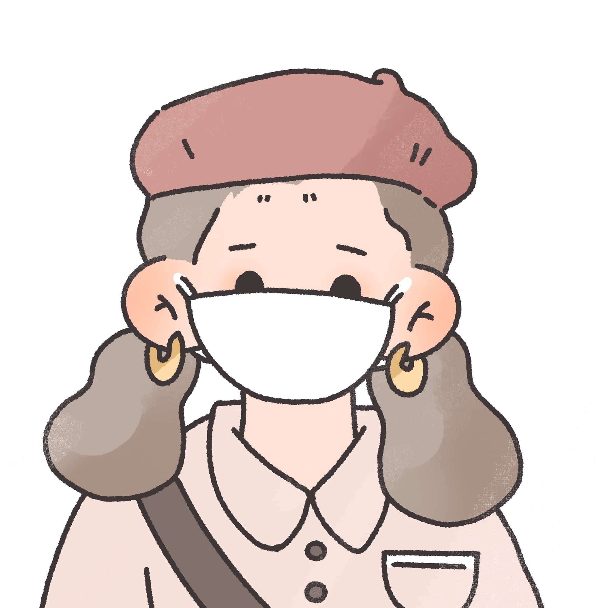 戴口罩的可爱女孩 卡通女生闺蜜头像图片_9