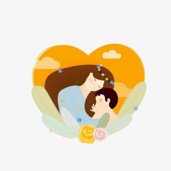 母亲节感恩母亲的朋友圈卡通绘画配图 拥抱妈妈配图_10