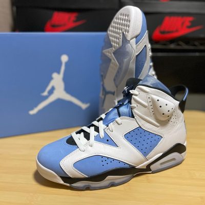 Nike Air Jordan 6 AJ6 大学蓝北卡蓝复古篮球鞋正品实拍 对比细节图